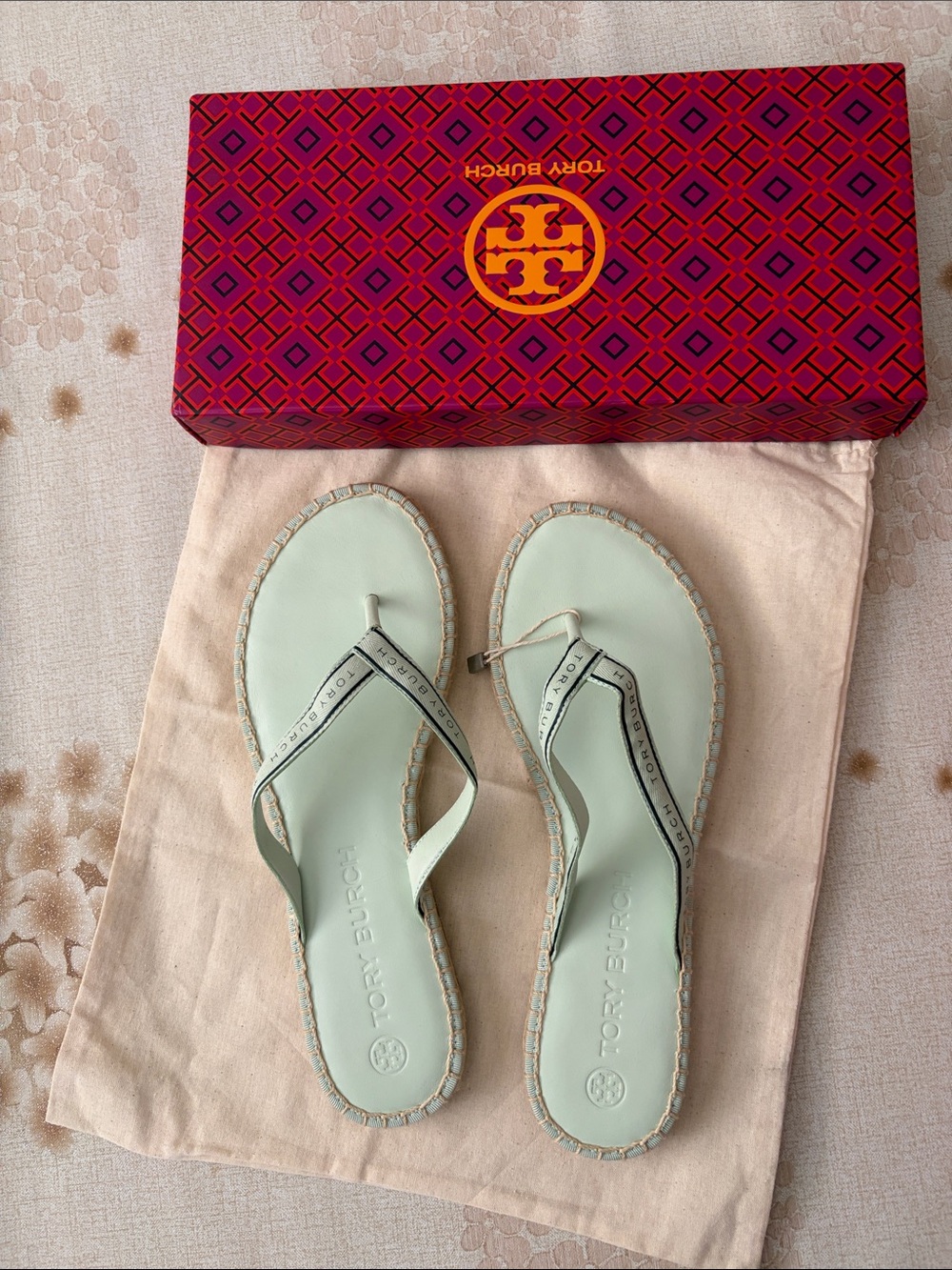 Tory Burch Ribbon Thong Espadrille full set